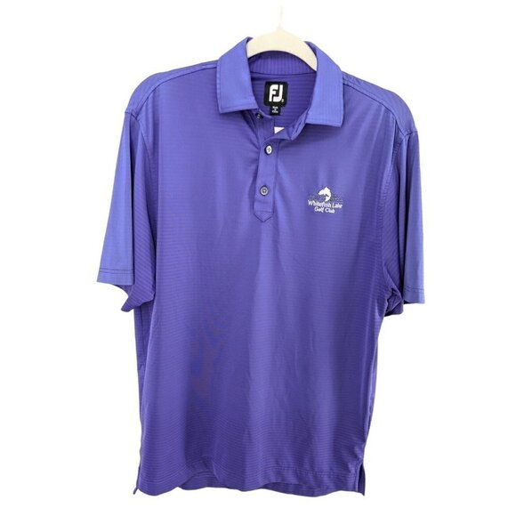 FootJoy Golf Polo Shirt  Men's Small Purple Stripe Whitefish Lake FJ Performance - Picture 1 of 11